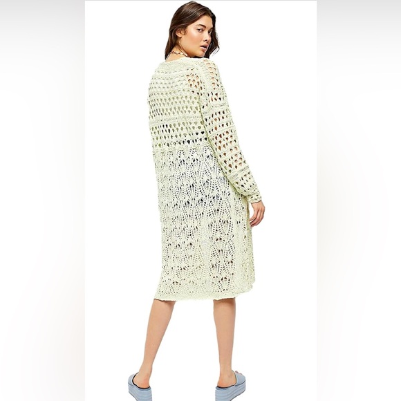 Free People NWT XS Sweet Talker Long Oversized Crochet Cardigan - Picture 4 of 8